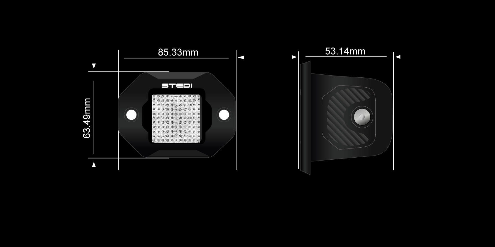 STEDI G1 Black Flush arbetsbelysning